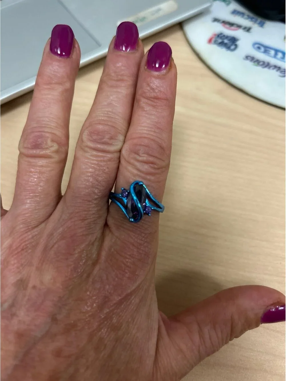 Vibrant Stunning Stand out Blue and Purple Ring
